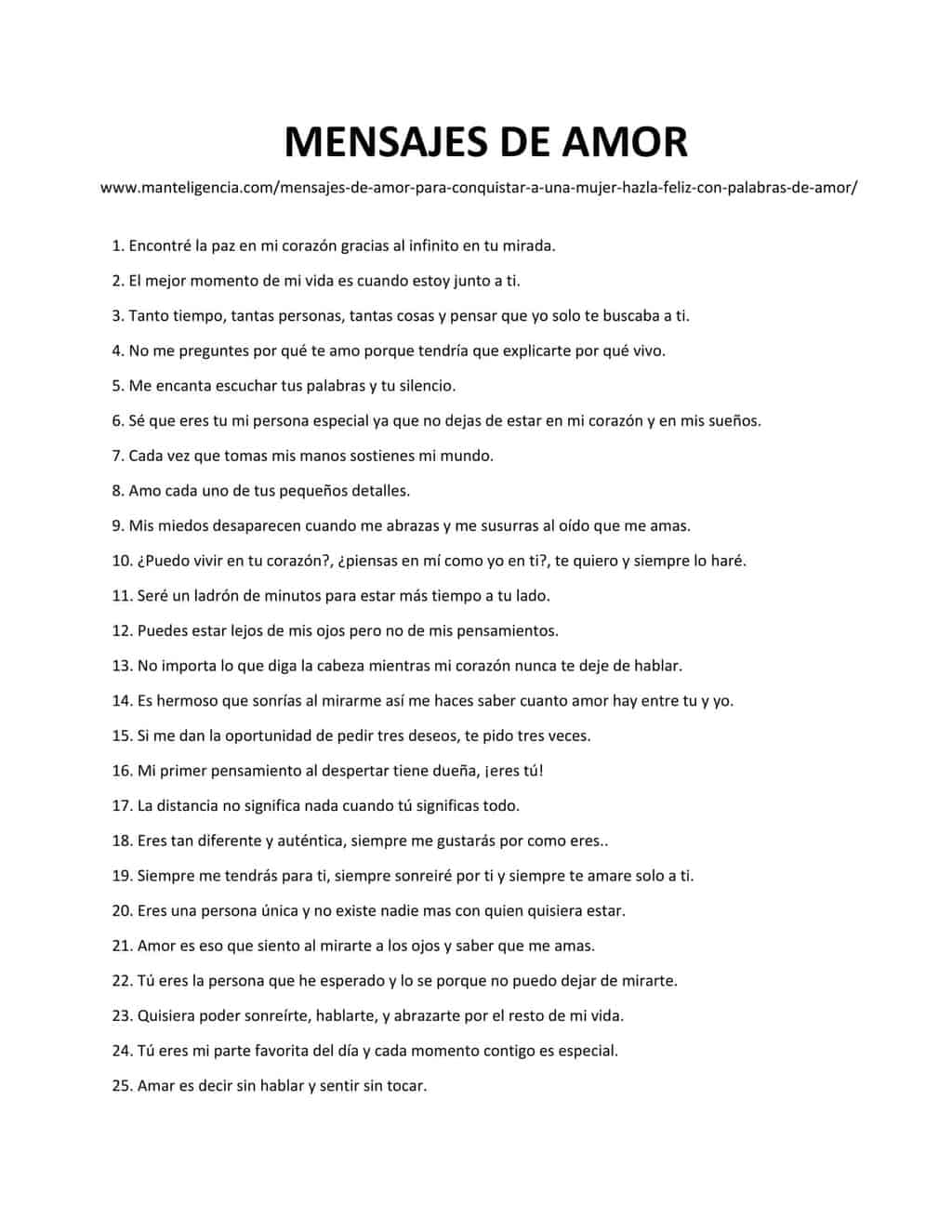 list of MENSAJES DE AMOR-1