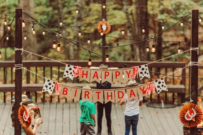 una configuración de fiesta de cumpleaños